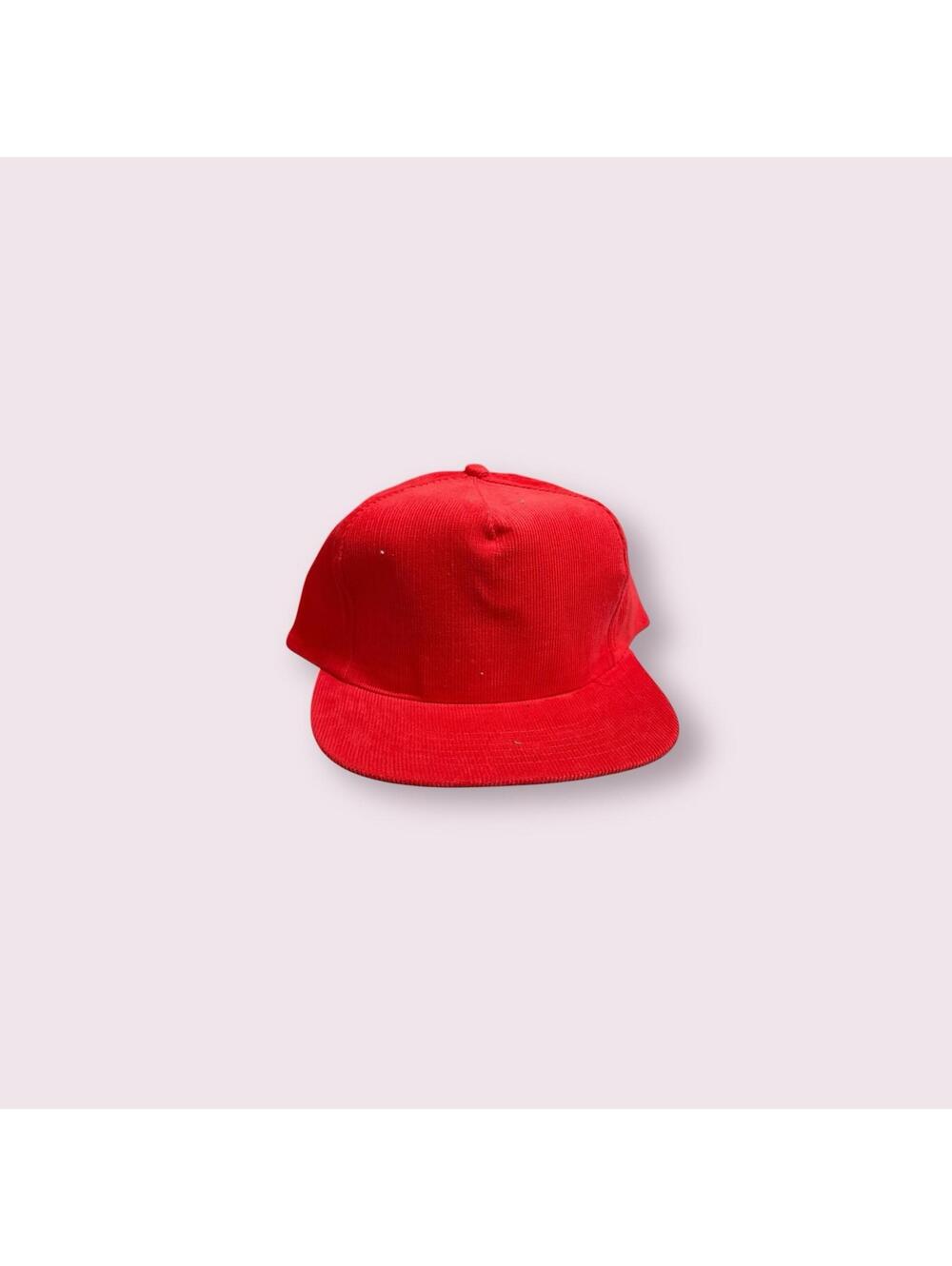 Vintage 90s KP Red Corduroy Trucker Cap Hat Adult One Size Plain Snapback